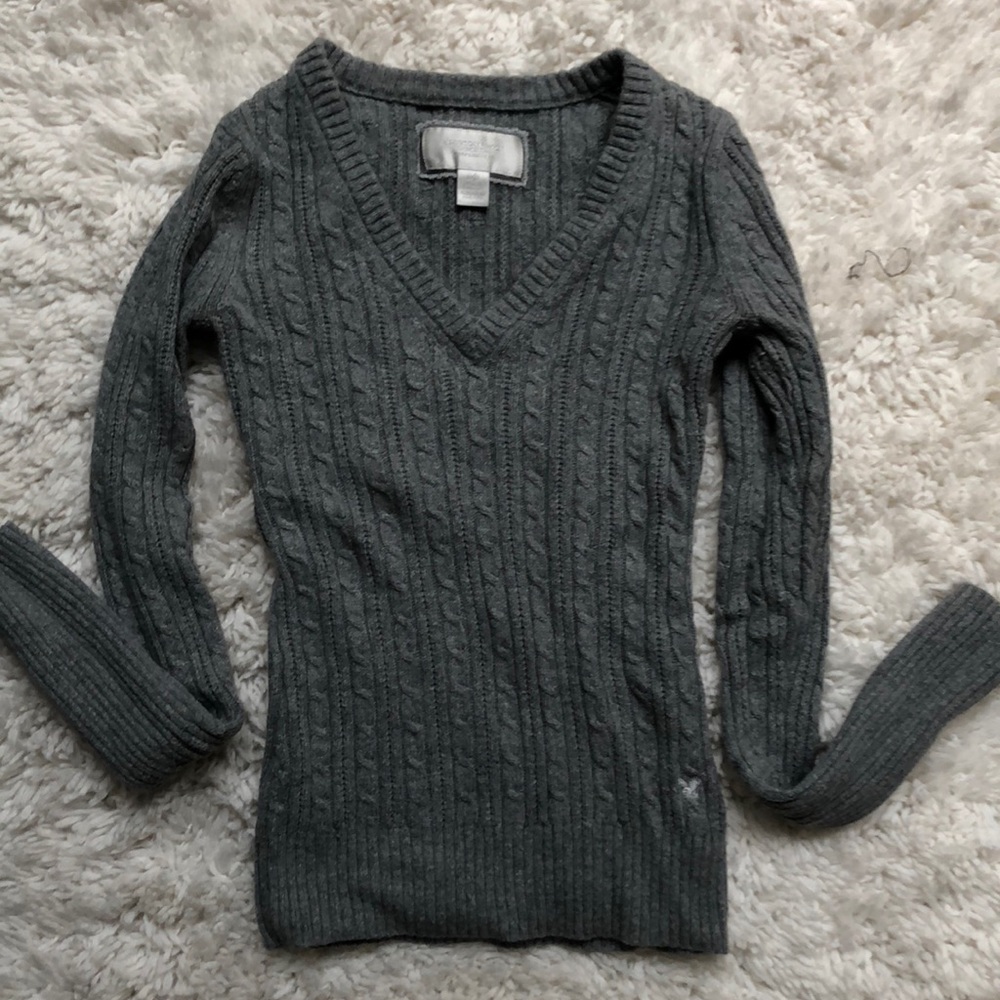 Grey AE v neck sweater